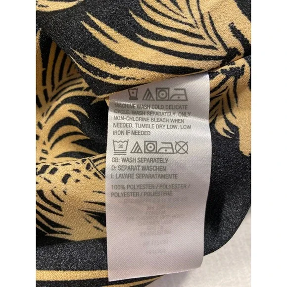 Belle by Kim Gravel 1X Safari Giraffe Print Kaftan Top Black Gold Oversized Boho - Picture 7 of 11